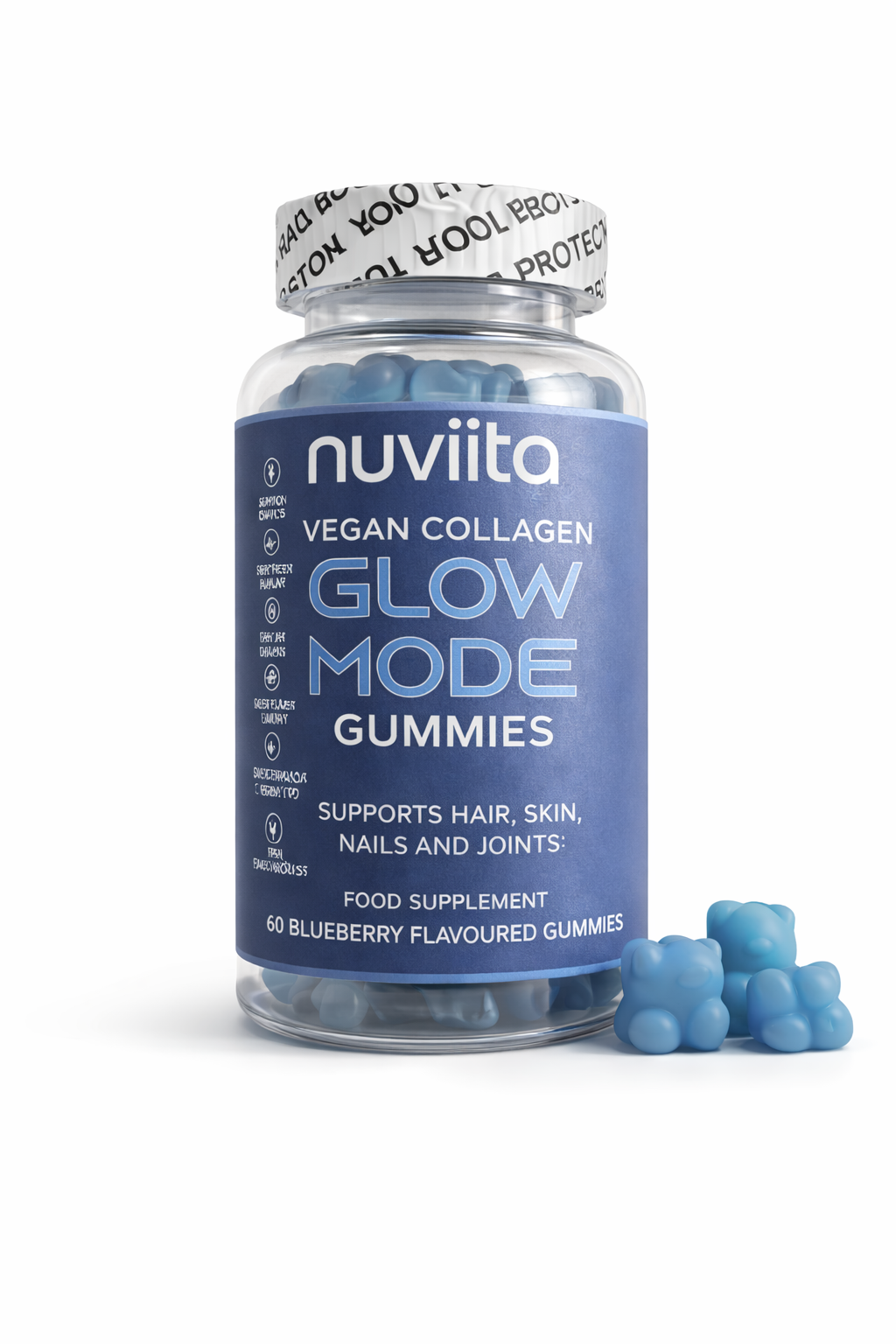 Nuviita Vegan Collagen Gummies – Amino Acid Complex with Biotin, Zinc & Vitamin C