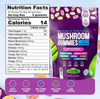 Mushroom Gummies 2500mg 80 vegan with Lion's Mane Ashwaghanda